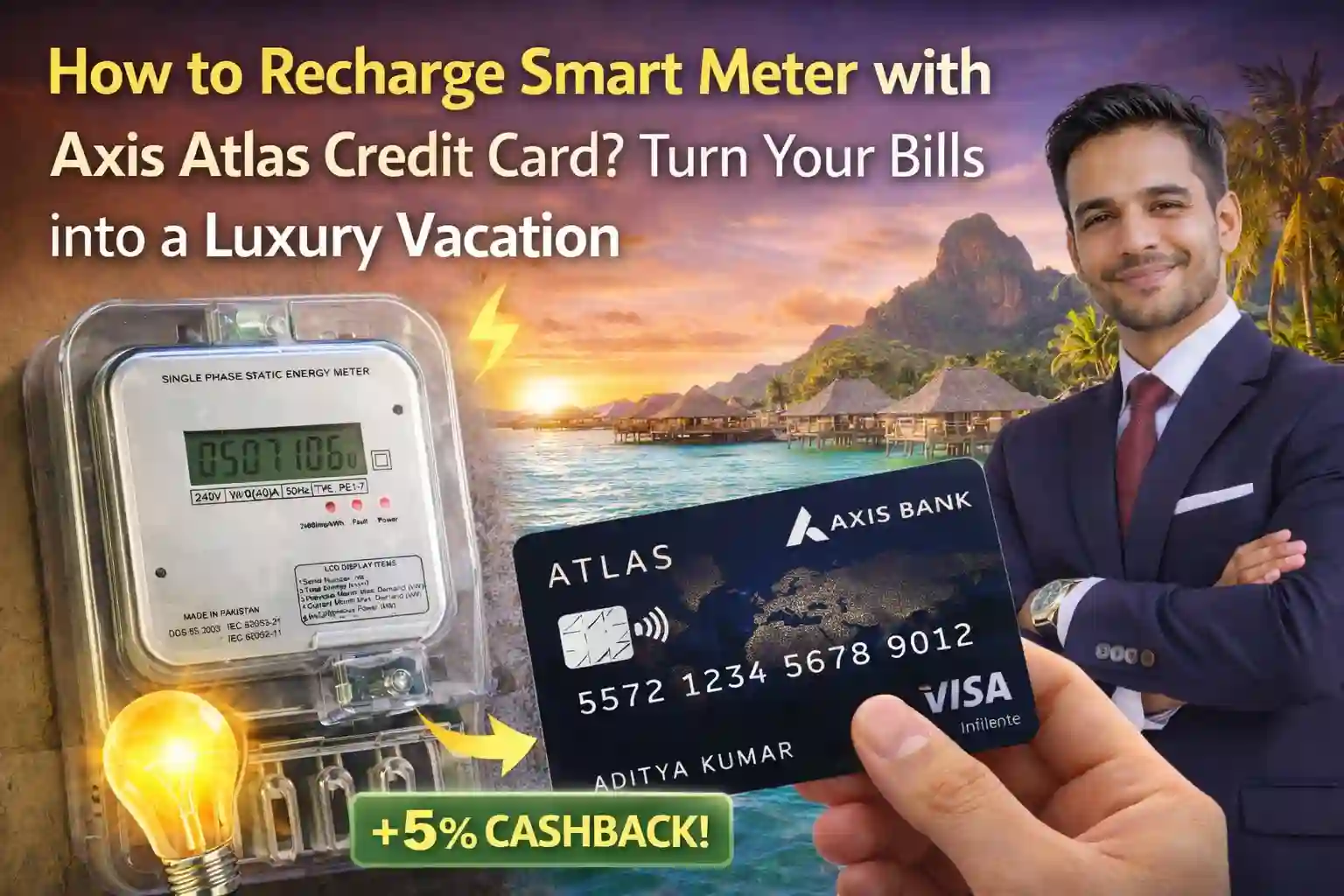 How to Recharge Smart Meter with Axis Atlas Credit Card